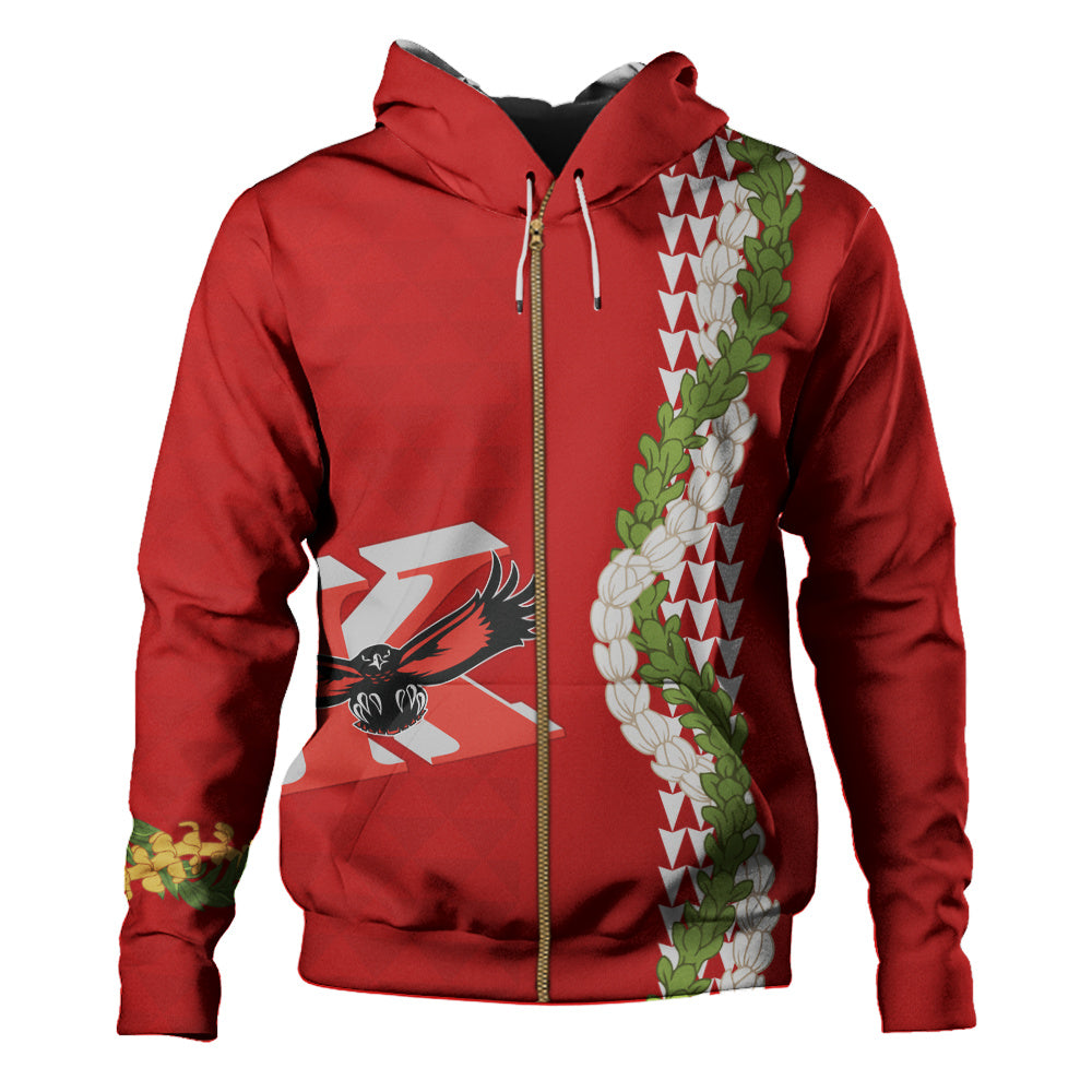 Kauai High School Hoodie Puakenikeni Maile Flower Lei