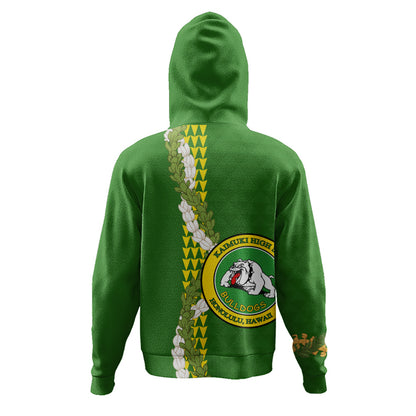 Kaimuki High School Hoodie Puakenikeni Maile Flower Lei