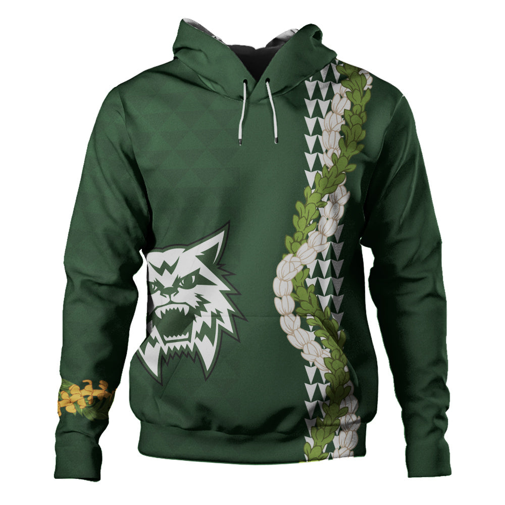 Konawaena High School Hoodie Puakenikeni Maile Flower Lei