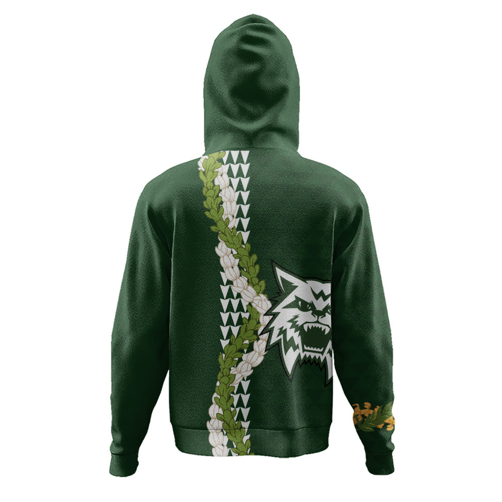 Konawaena High School Hoodie Puakenikeni Maile Flower Lei