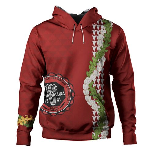 Lahainaluna High School Hoodie Puakenikeni Maile Flower Lei