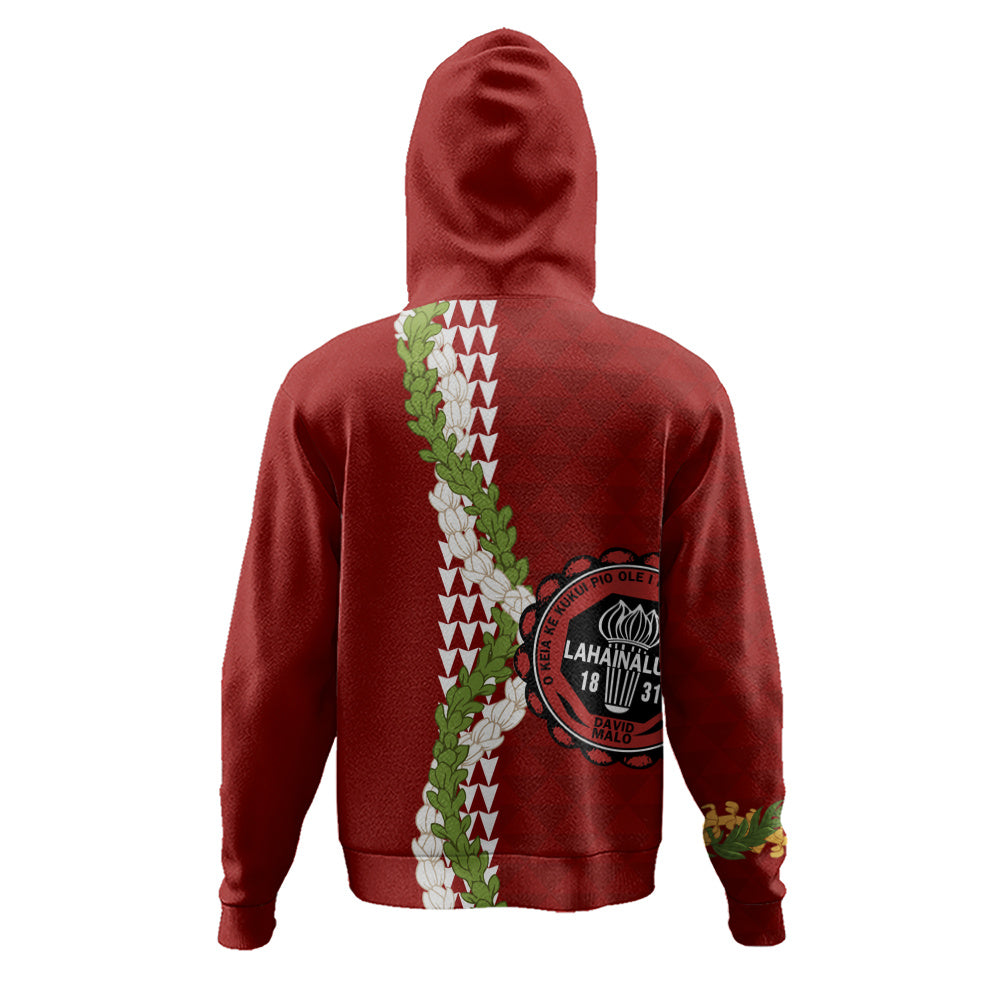 Lahainaluna High School Hoodie Puakenikeni Maile Flower Lei