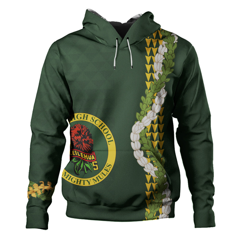 Leilehua High School Hoodie Puakenikeni Maile Flower Lei