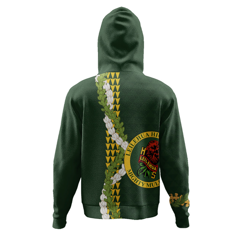 Leilehua High School Hoodie Puakenikeni Maile Flower Lei