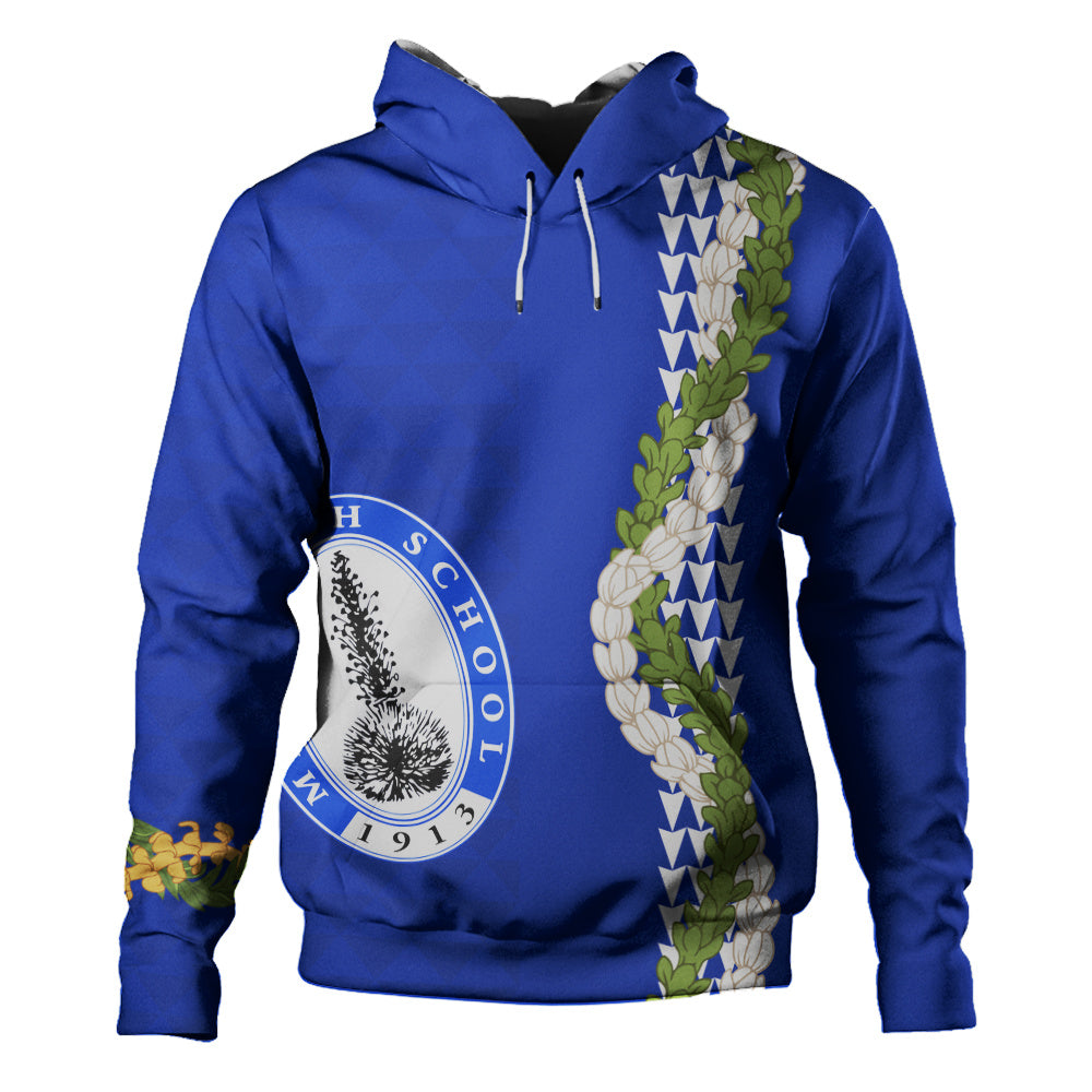 Maui High School Hoodie Puakenikeni Maile Flower Lei