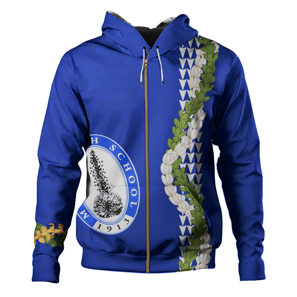 Maui High School Hoodie Puakenikeni Maile Flower Lei