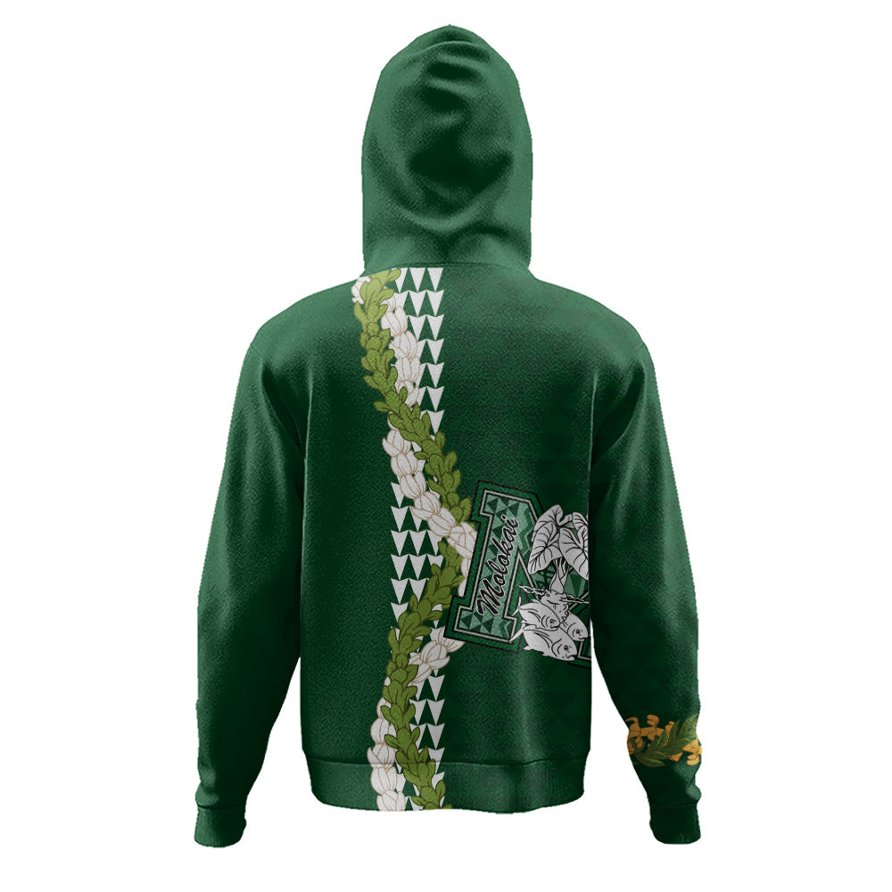 Molokaʻi High School Hoodie Puakenikeni Maile Flower Lei