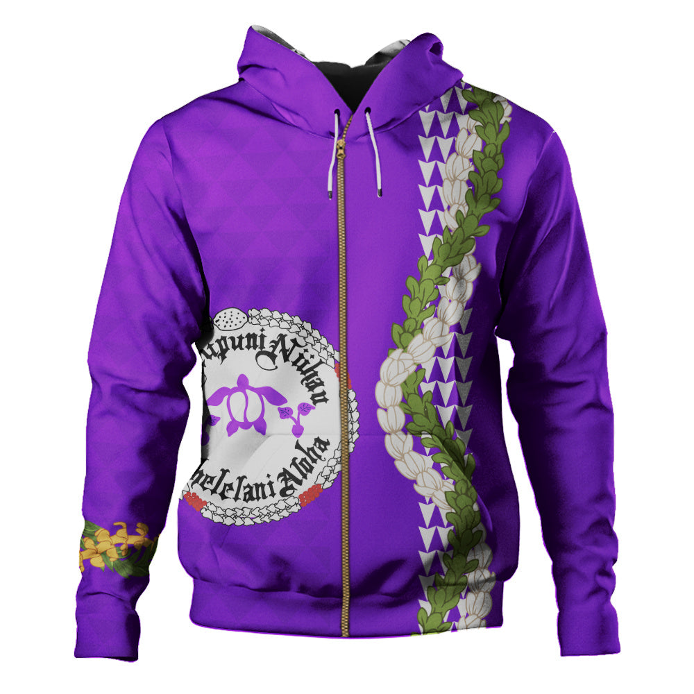 Ni'ihau High and Elementary School Hoodie Puakenikeni Maile Flower Lei