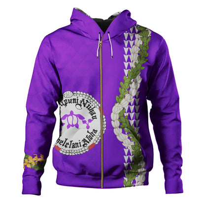 Ni'ihau High and Elementary School Hoodie Puakenikeni Maile Flower Lei
