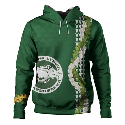 Olomana High & Intermediate School Hoodie Puakenikeni Maile Flower Lei