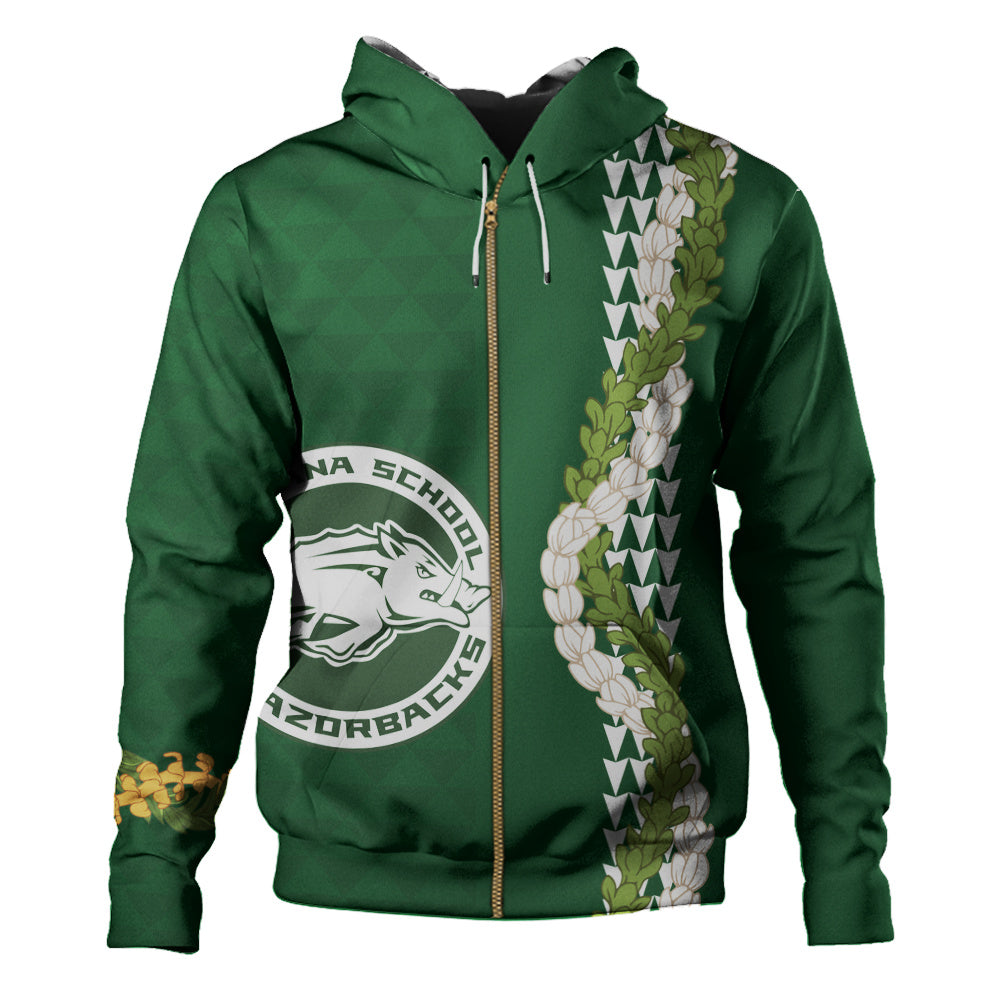 Olomana High & Intermediate School Hoodie Puakenikeni Maile Flower Lei