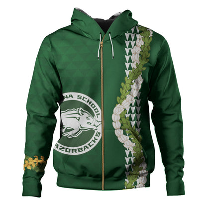 Olomana High & Intermediate School Hoodie Puakenikeni Maile Flower Lei