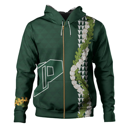 Pahoa High and Intermediate School Hoodie Puakenikeni Maile Flower Lei