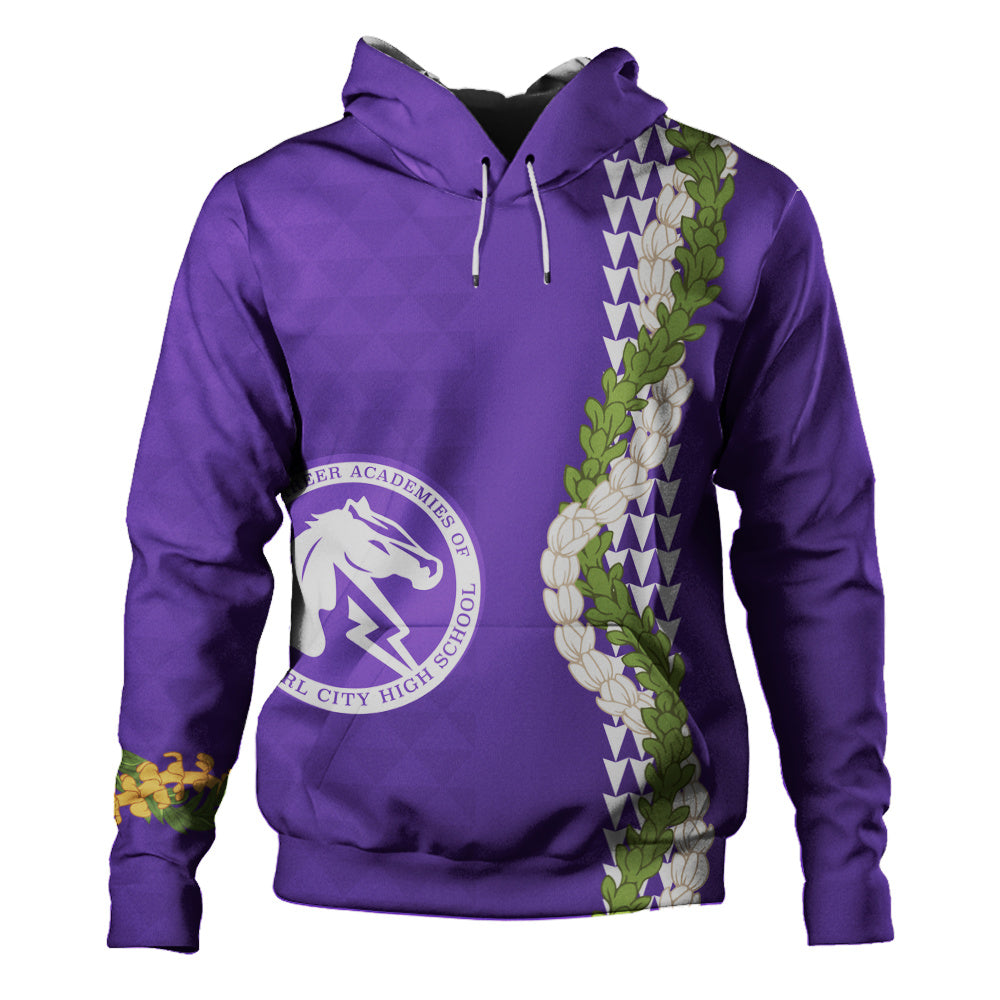 Pearl City High School (Hawaii) Hoodie Puakenikeni Maile Flower Lei