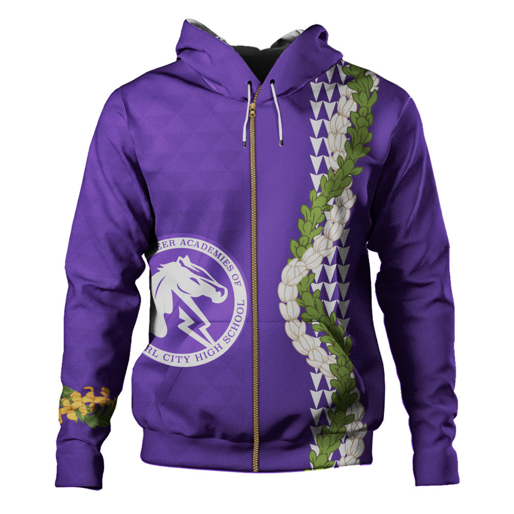 Pearl City High School (Hawaii) Hoodie Puakenikeni Maile Flower Lei