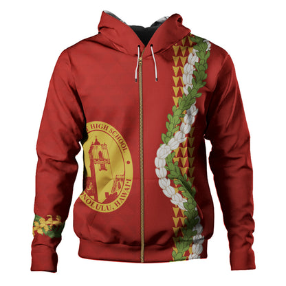 President Theodore Roosevelt High School Hoodie Puakenikeni Maile Flower Lei