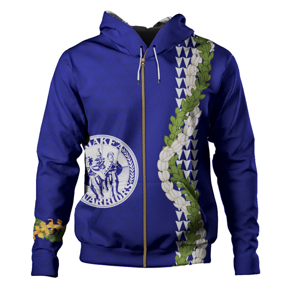 Waiakea High School Hoodie Puakenikeni Maile Flower Lei