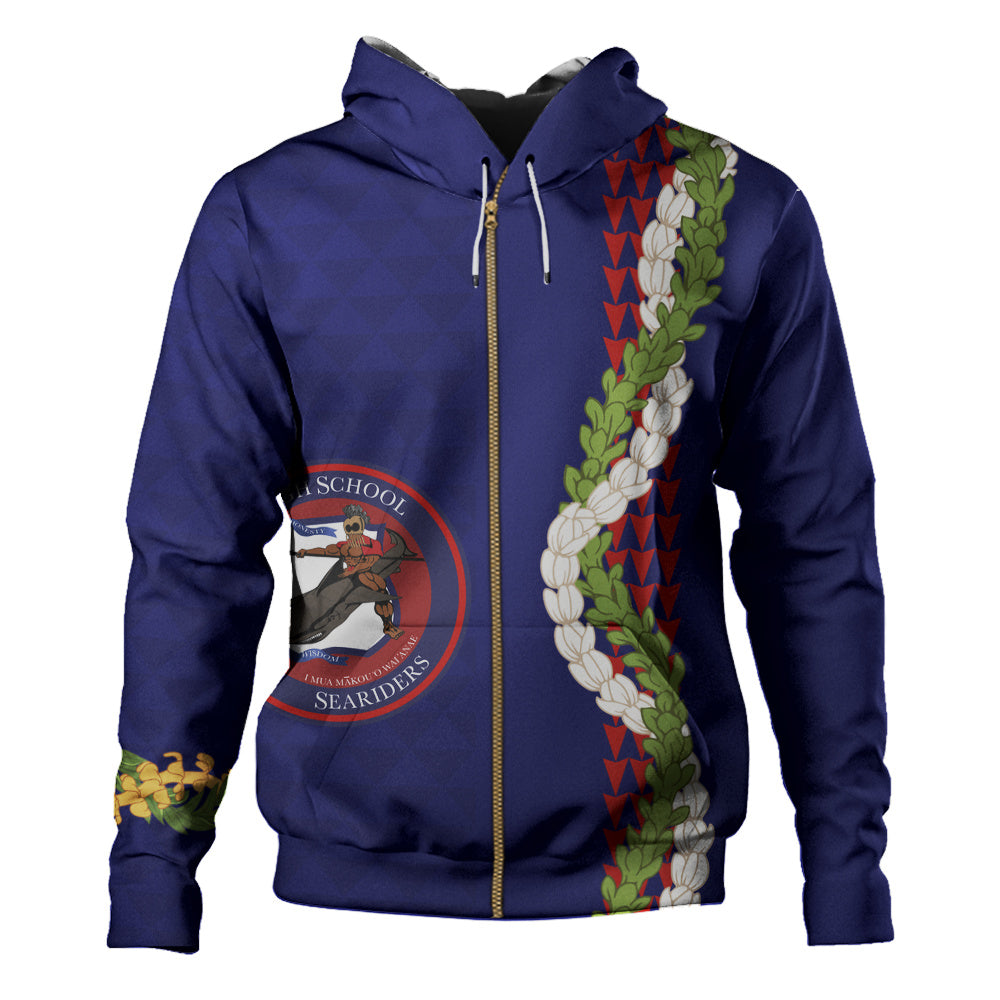 Waianae High School Hoodie Puakenikeni Maile Flower Lei