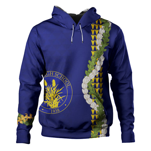 Waipahu High School Hoodie Puakenikeni Maile Flower Lei