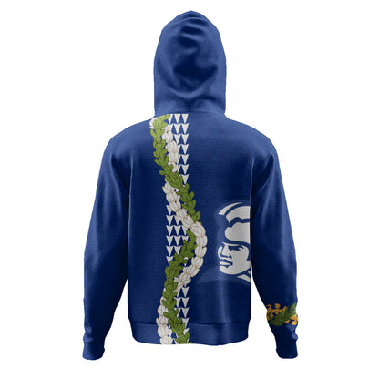 Waimea High School Hoodie Puakenikeni Maile Flower Lei