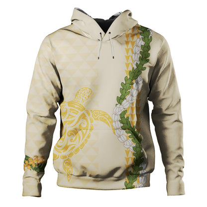 Hawaii Hoodie Turtle Puakenikeni Maile Flower Lei
