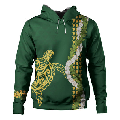 Hawaii Hoodie Turtle Puakenikeni Maile Flower Lei