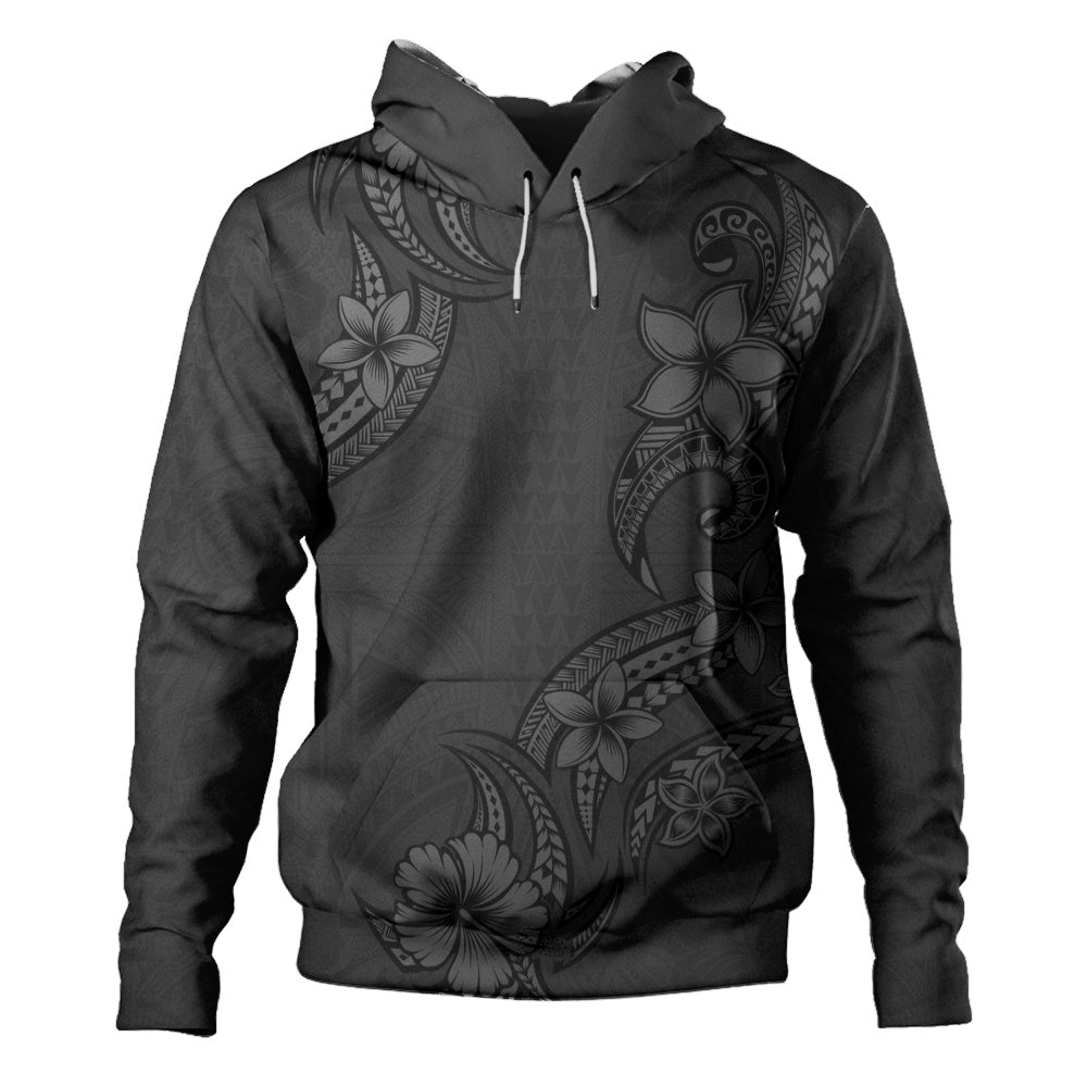 Hawaii Hoodie Plumeria Tribal Wave