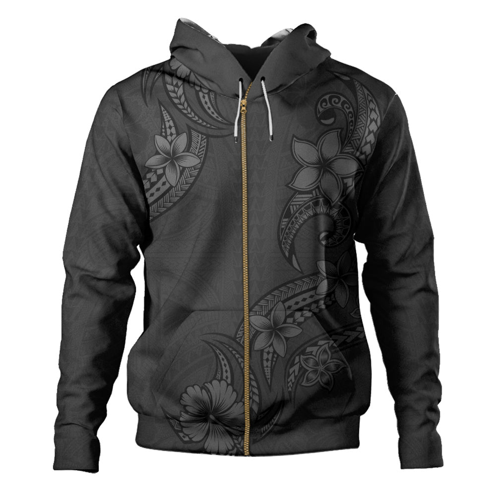 Hawaii Hoodie Plumeria Tribal Wave