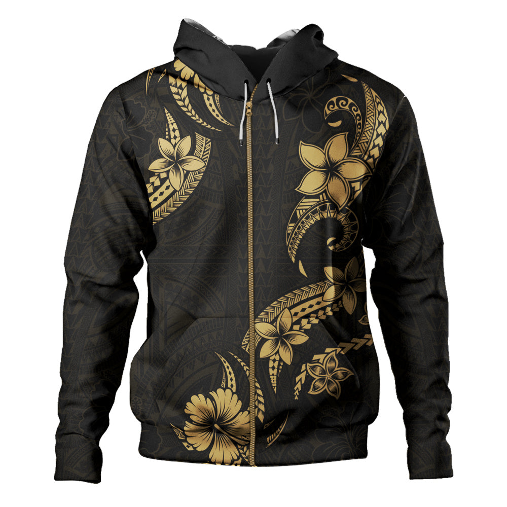 Hawaii Hoodie Plumeria Tribal Wave