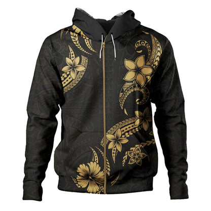 Hawaii Hoodie Plumeria Tribal Wave