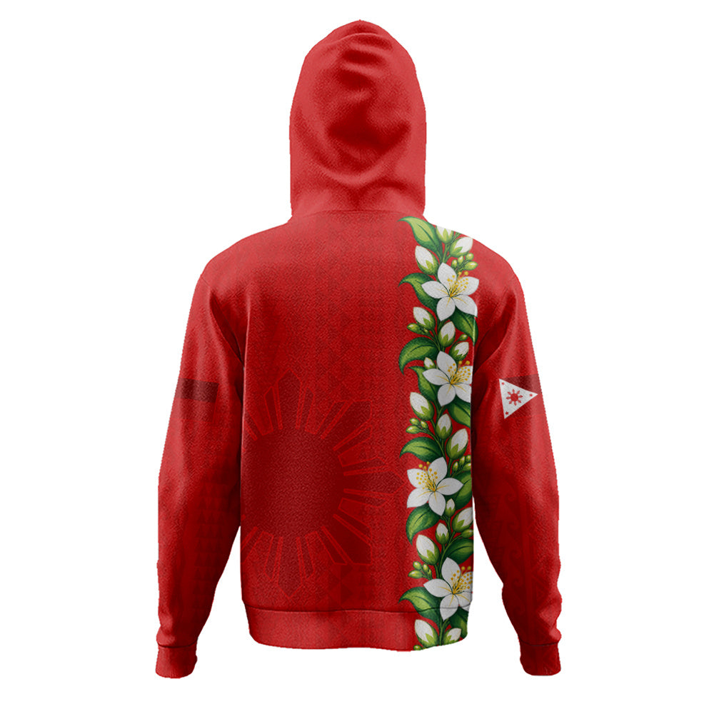 Philippines Filipinos Hoodie Sampaguita Flower Tribal Polynesian Sun Island Style