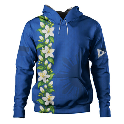 Philippines Filipinos Hoodie Sampaguita Flower Tribal Polynesian Sun Island Style