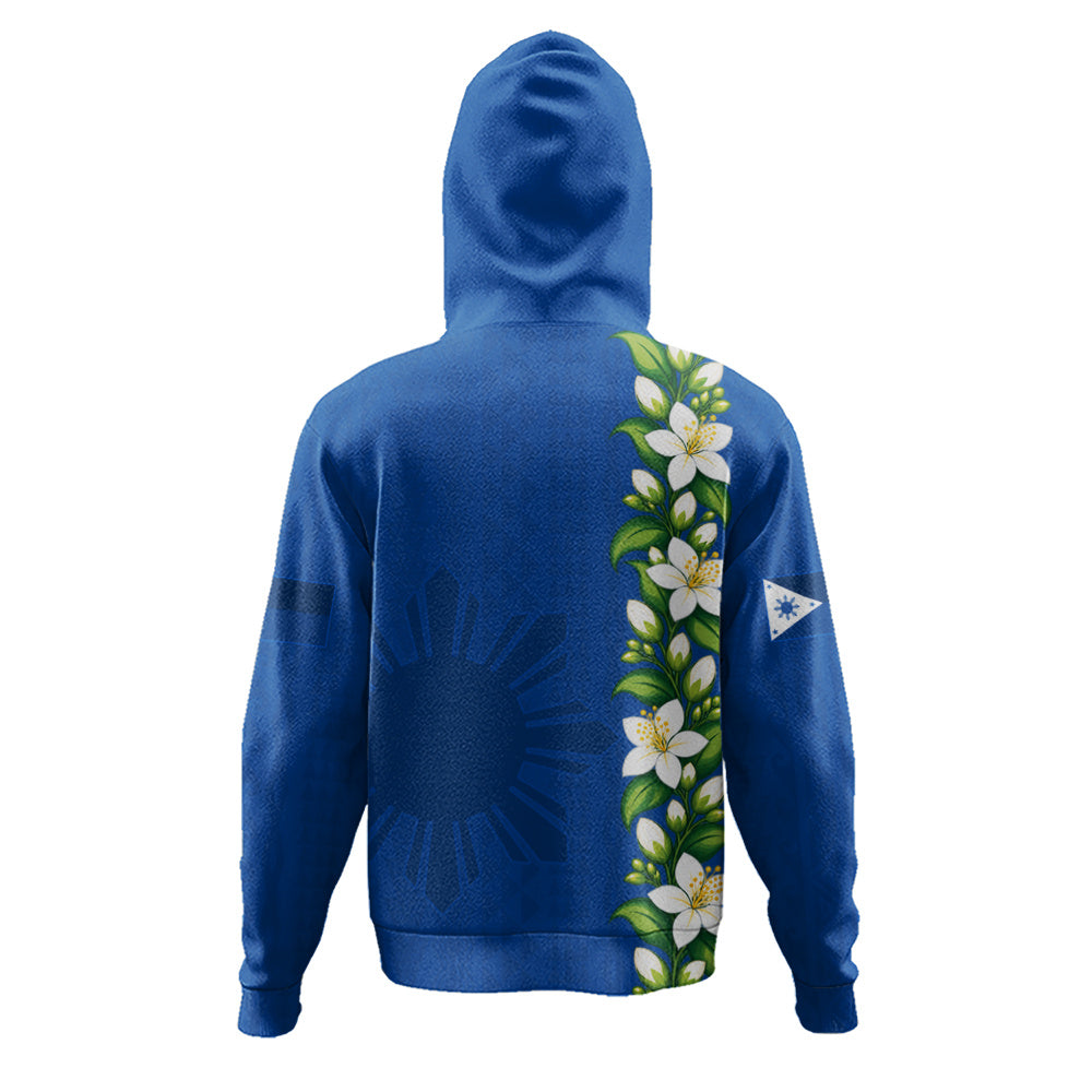 Philippines Filipinos Hoodie Sampaguita Flower Tribal Polynesian Sun Island Style