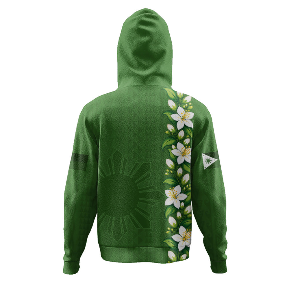 Philippines Filipinos Hoodie Sampaguita Flower Tribal Polynesian Sun Island Style
