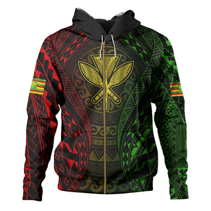 Hawaii Hoodie Kanaka Maoli Flag Tribal Tattoo Pattern