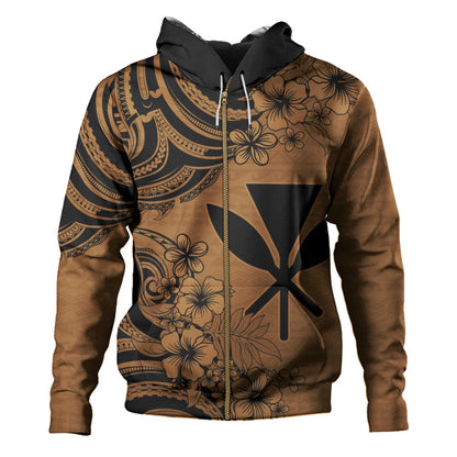 Hawaii Hoodie Kanaka Maoli Hibiscus Polynesian Tribal Print Style