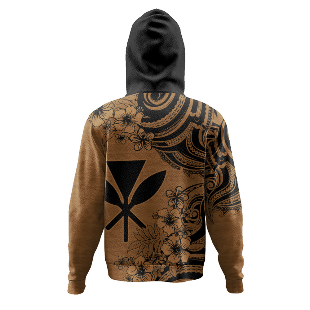 Hawaii Hoodie Kanaka Maoli Hibiscus Polynesian Tribal Print Style