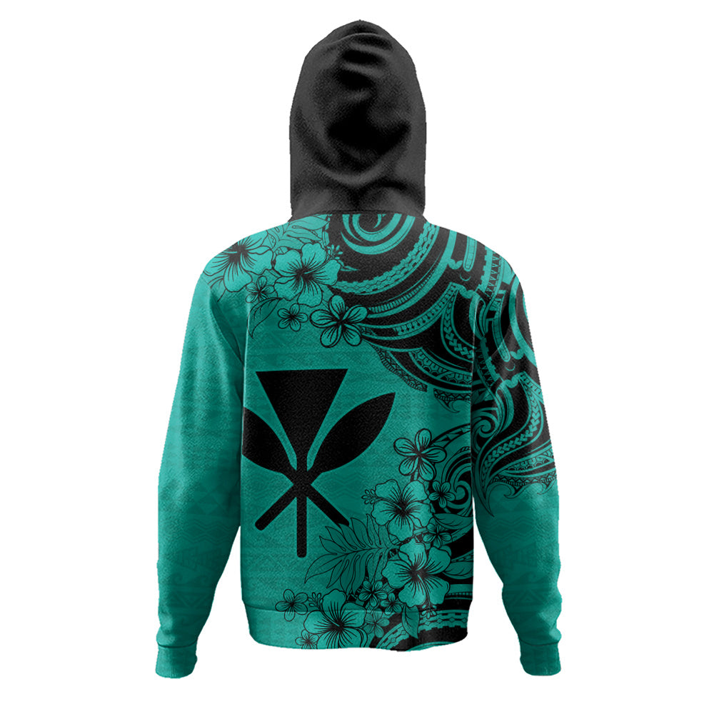 Hawaii Hoodie Kanaka Maoli Hibiscus Polynesian Tribal Print Style