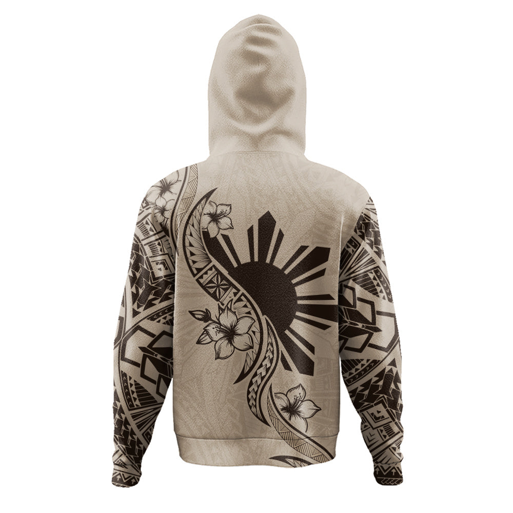 Philippines Filipinos Hoodie Sun and Sampaguita Flower Tribal Pattern