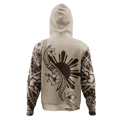 Philippines Filipinos Hoodie Sun and Sampaguita Flower Tribal Pattern