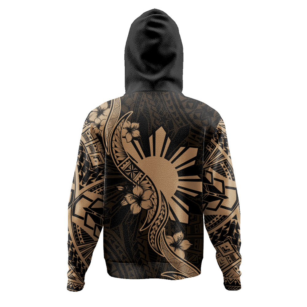 Philippines Filipinos Hoodie Sun and Sampaguita Flower Tribal Pattern