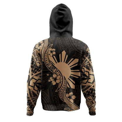 Philippines Filipinos Hoodie Sun and Sampaguita Flower Tribal Pattern