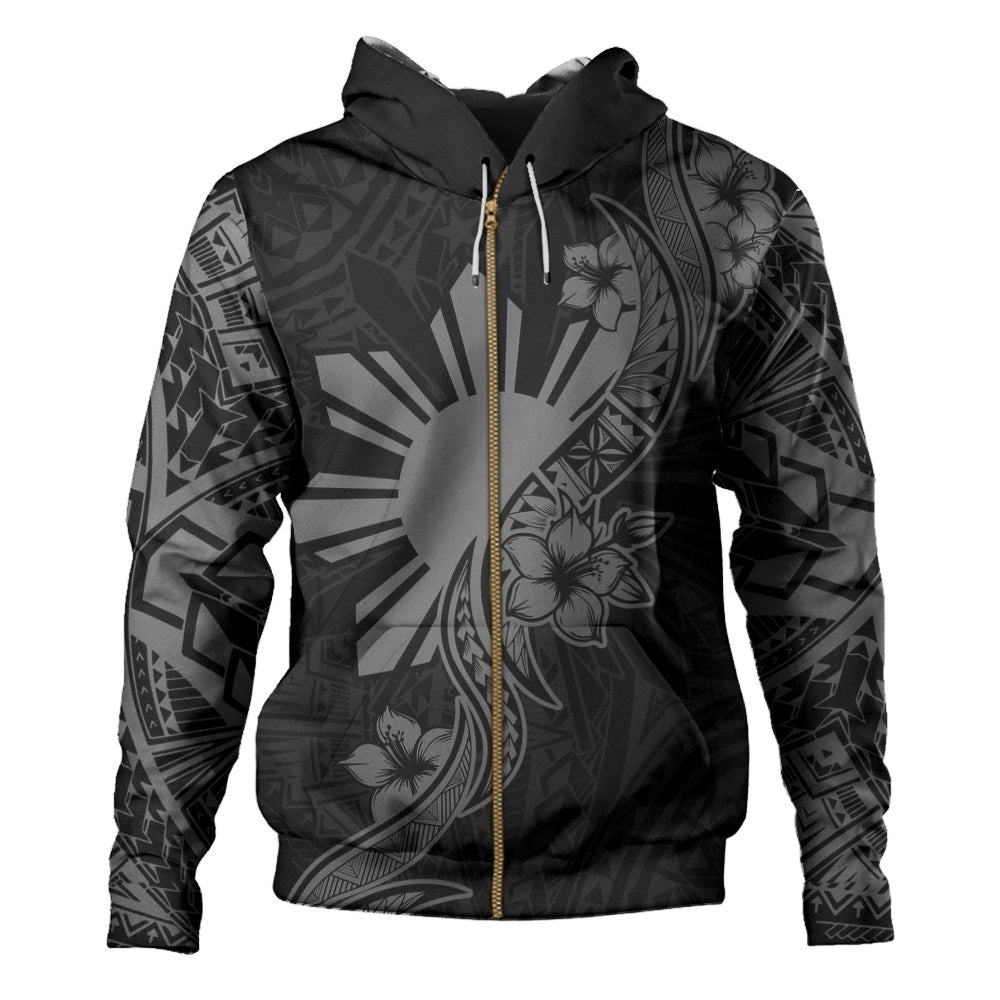 Philippines Filipinos Hoodie Sun and Sampaguita Flower Tribal Pattern