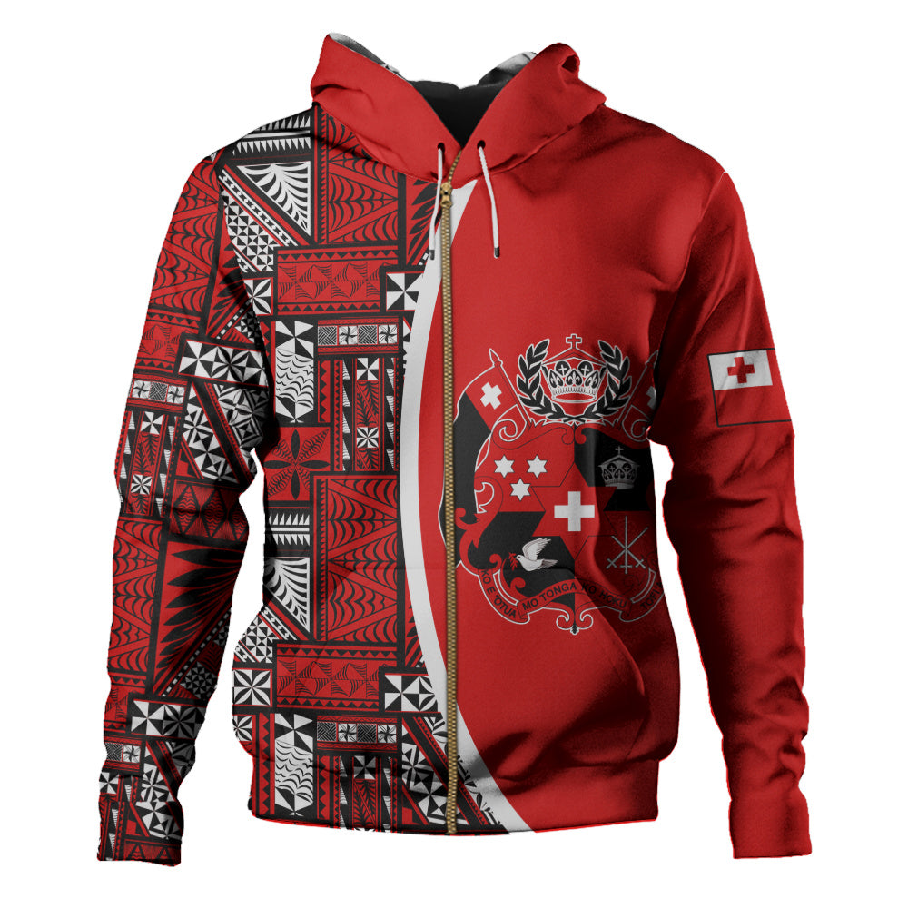 Tonga Hoodie Royal Coat of Arms Traditional Tongan Tribal Heritage