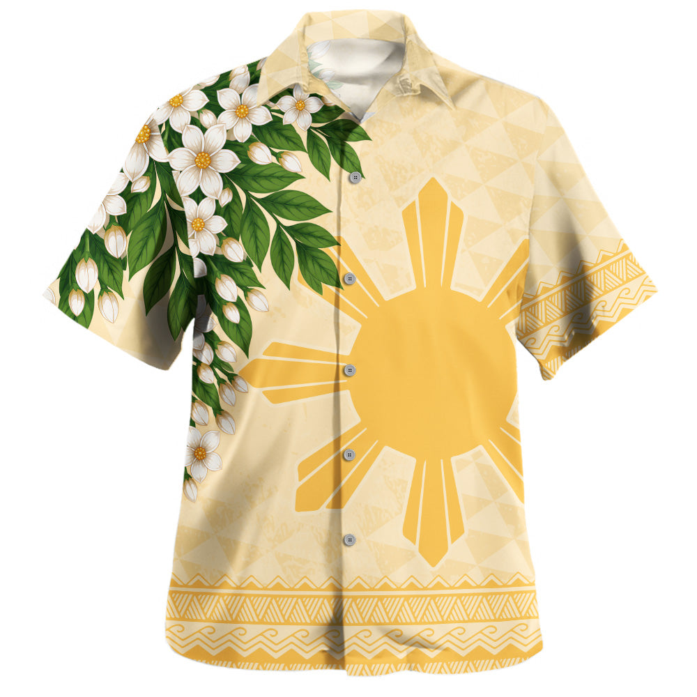 Philippines Filipinos Hawaiian Shirt Sampaguita Sunshine Bloom Style