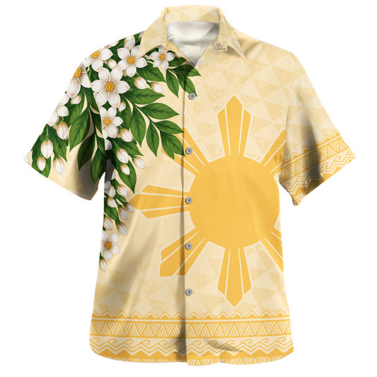 Philippines Filipinos Hawaiian Shirt Sampaguita Sunshine Bloom Style