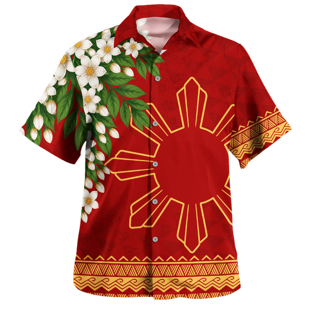 Philippines Filipinos Hawaiian Shirt Sampaguita Sunshine Bloom Style