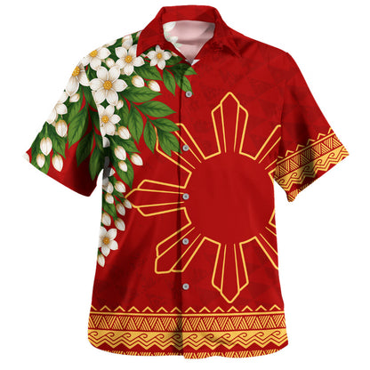 Philippines Filipinos Hawaiian Shirt Sampaguita Sunshine Bloom Style