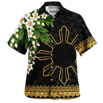 Philippines Filipinos Hawaiian Shirt Sampaguita Sunshine Bloom Style