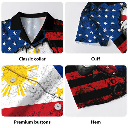 Philippines Filipinos Hawaiian Shirt Heart American Soul